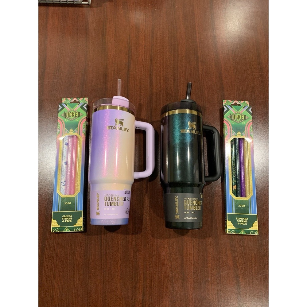 Stanley x Wicked  30oz FlowState Quencher‎ Straw Pack  Elphaba Glinda For Good